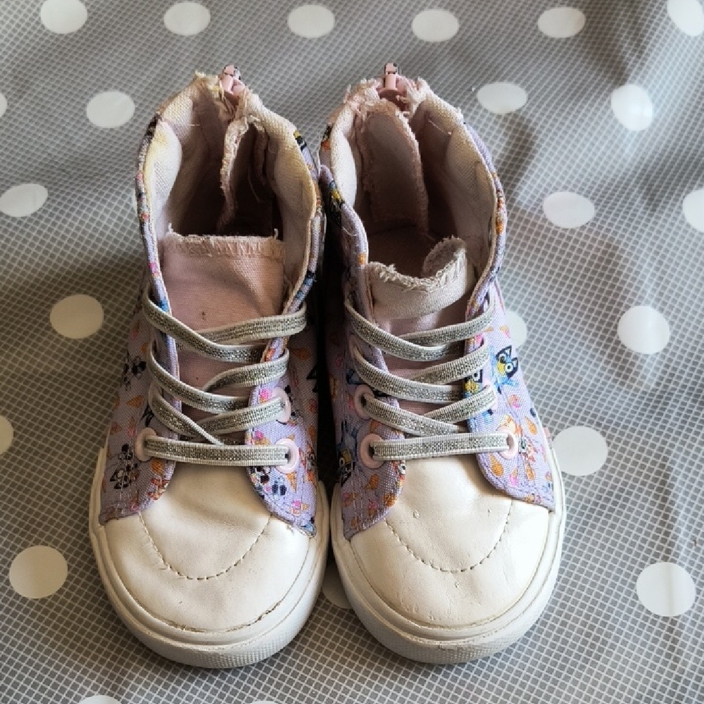 Kids High-Top Sneakers - Pink and White